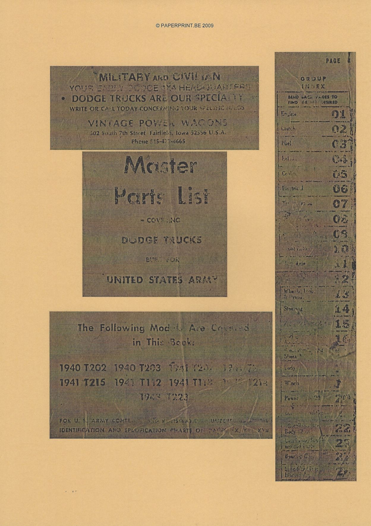 SNL G-657 US DODGE MASTER PARTS LIST 1944
